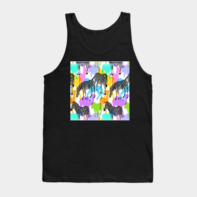 Colourful Zebra Tank Top by longford